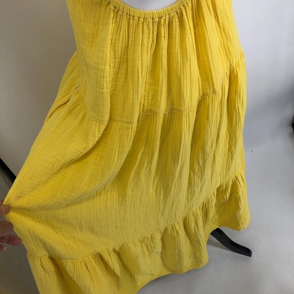 Xirena Lemon Yellow Reagen Cotton Gauze Halter Backless Long Midi Dress XS - Picture 14 of 16